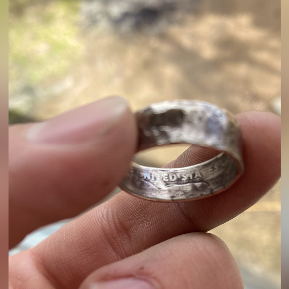 State Quarter Ring sized 9 (Made with actual quarter) Handmade Band - Picture 2 of 7